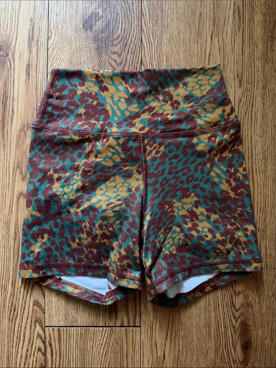 Fleo Pants - Fleo High-Waist Animal Print Shorts in Teal, Mustard & Maroon